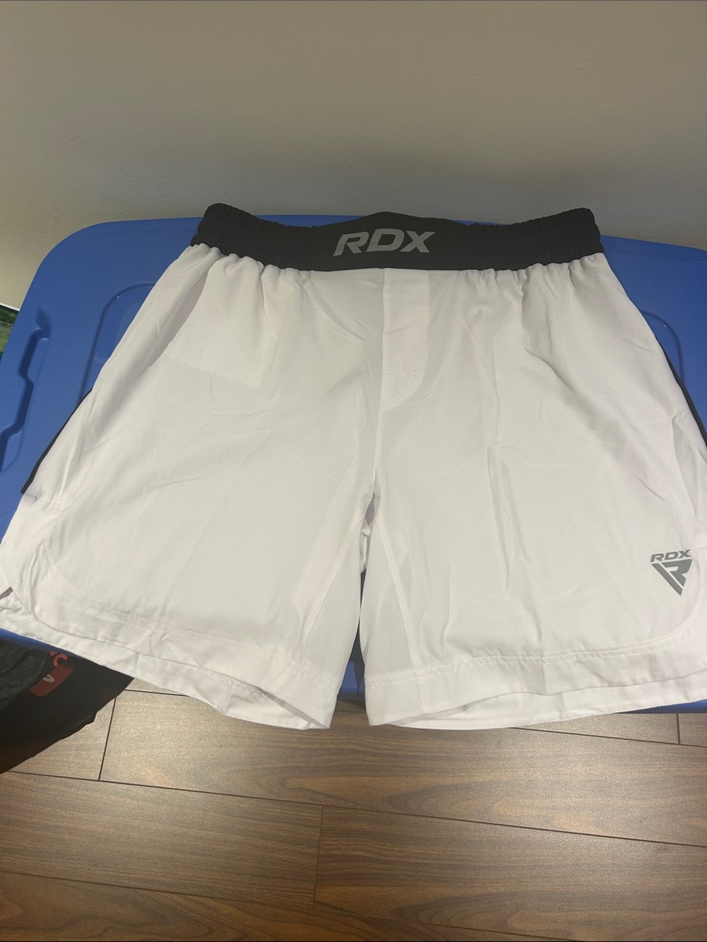 Men’s White Athletic Shorts with Black Elastic Waistband